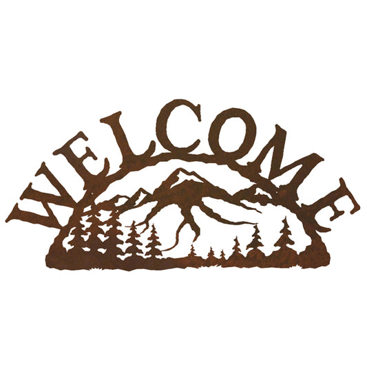 Mountain Scene Welcome Sign