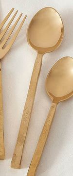 Square Handled Golden Spoons - Set of 4