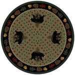 Bear Patchwork Green Rug - 8 Ft. Round