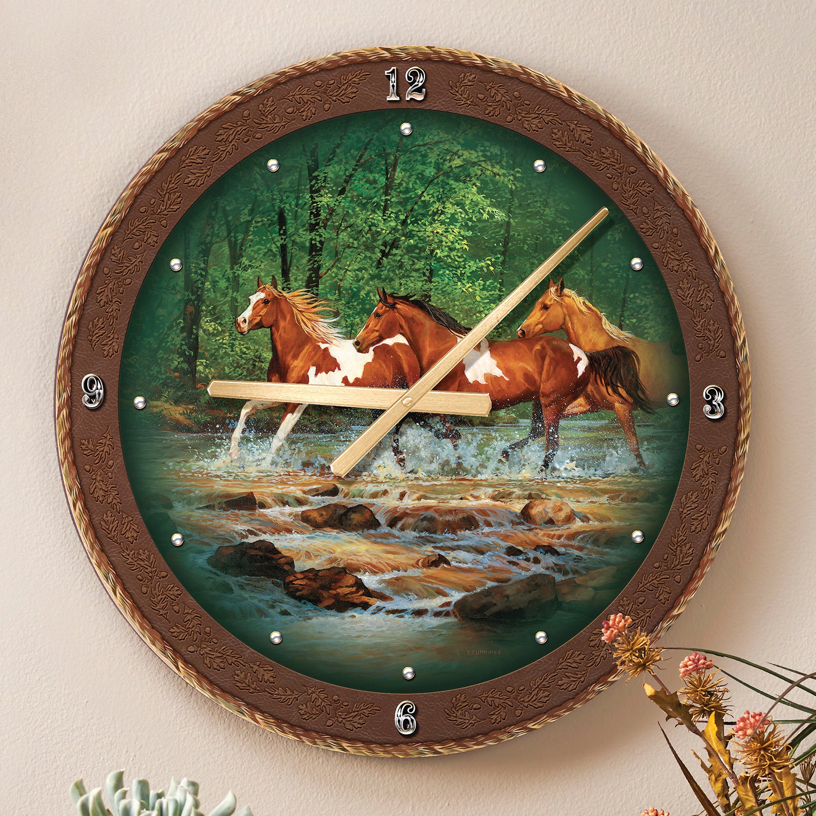 Mustang Creek Horse Wall Clock
