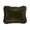 Green Velvet Ruffled Oblong Pillow - OUT OF STOCK UNTIL 08/19/2026