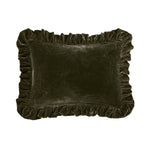 Green Velvet Ruffled Oblong Pillow - OUT OF STOCK UNTIL 09/21/2026