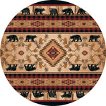 Rustic Bear Parade Rug - 8 Ft. Round