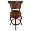Spanish Heritage Swivel Barstool with Back - Rustic