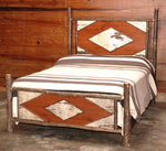 Black Forest Hickory Diamond Birch Bark Bed - Queen
