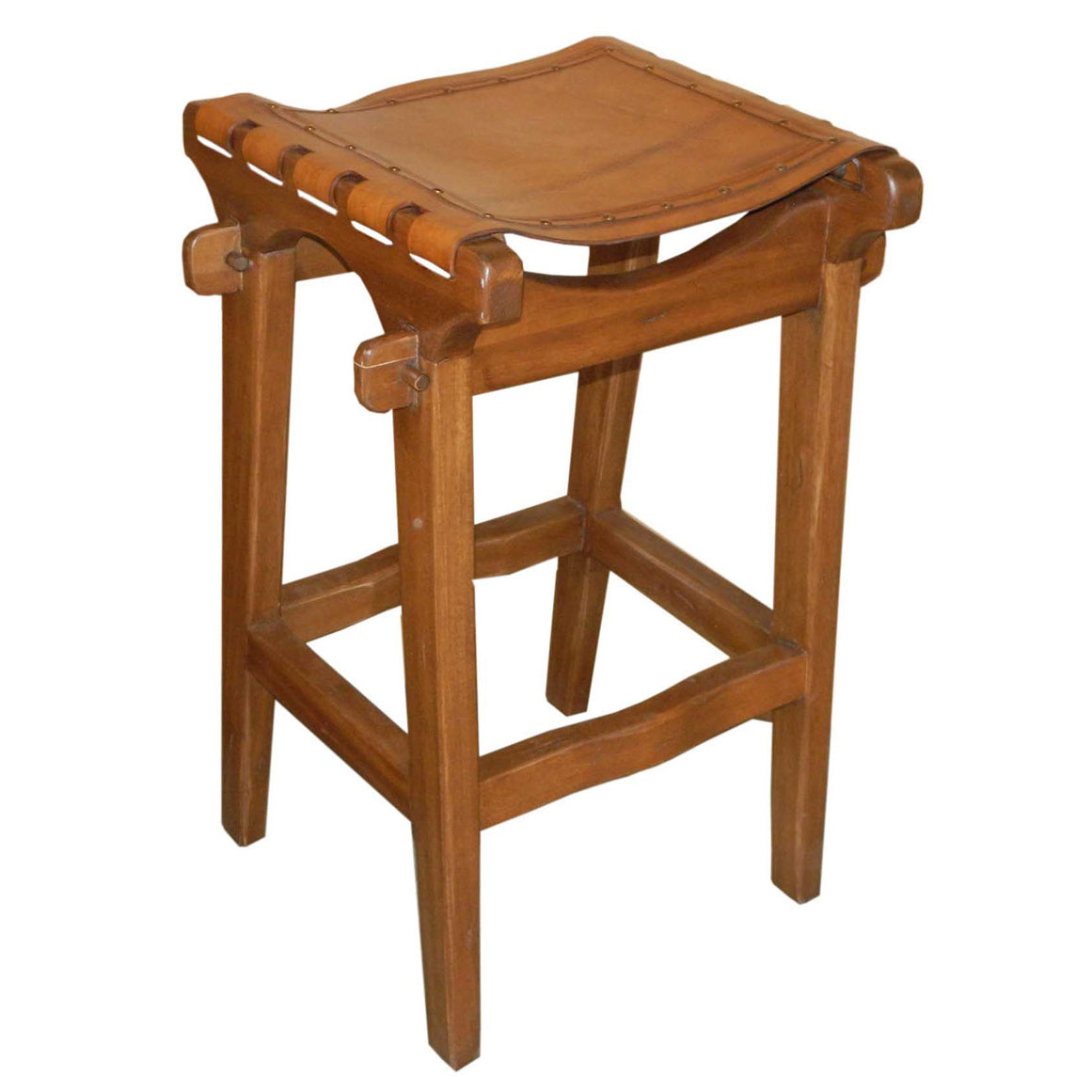Santa Fe Rustic Counter Stool with Nail Heads