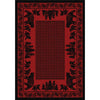 Big Sky Bear Family Red Rug - 11 x 13