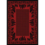 Big Sky Bear Family Red Rug - 11 x 13