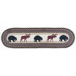 Moose & Bears Oval Table Runner - 48 Inch