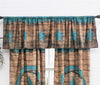 Turquoise Star & Barbed Wire Lined Valance