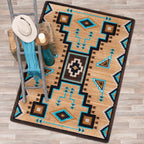 Tribal Turquoise Rug - 4 x 5