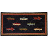 River Fish Hooked Wool Rug - 2 x 4