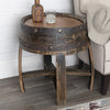 Reclaimed Tequila Barrel Round End Table - OUT OF STOCK UNTIL 07/15/2026