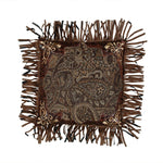 Western Paisley Beaumont Embroidered Fringed Pillow