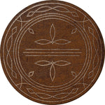 Western Stitched Leather Style Rug - 8 Ft. Round