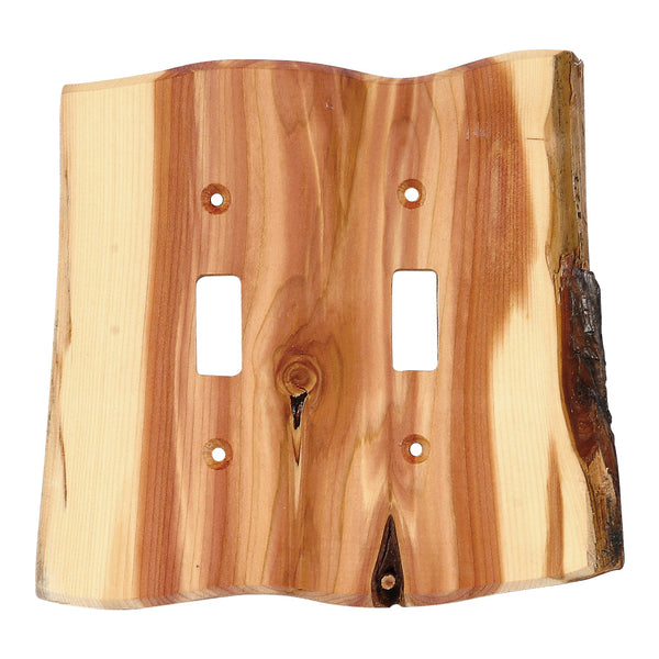 Rustic Juniper Wood Double Switch Cover