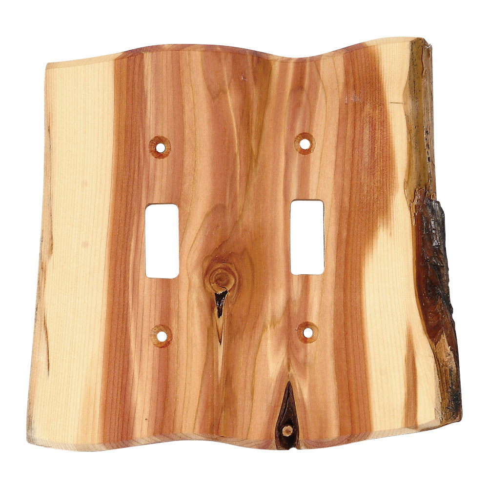 Rustic Juniper Wood Double Switch Cover