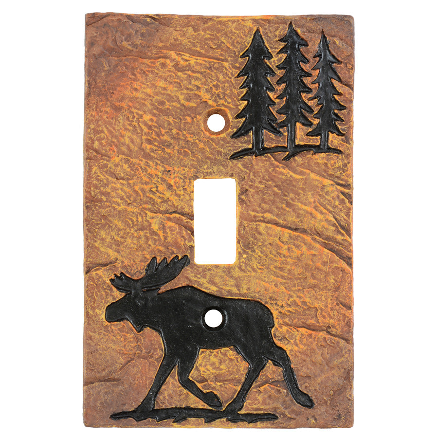 Moose Forest Stone Single Switch Cover - SALE