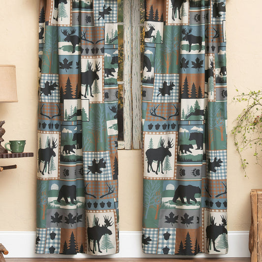 Twilight Woods Bear & Moose Drapes - CLEARANCE