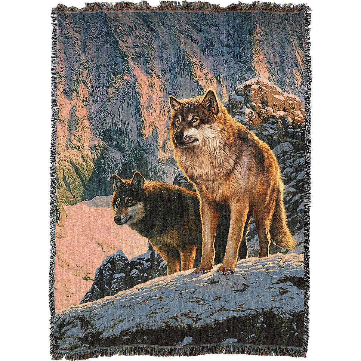 Sunset Wolves Throw