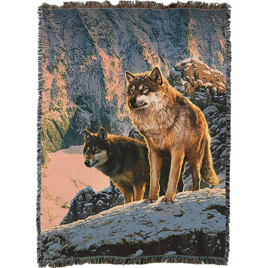 Sunset Wolves Throw