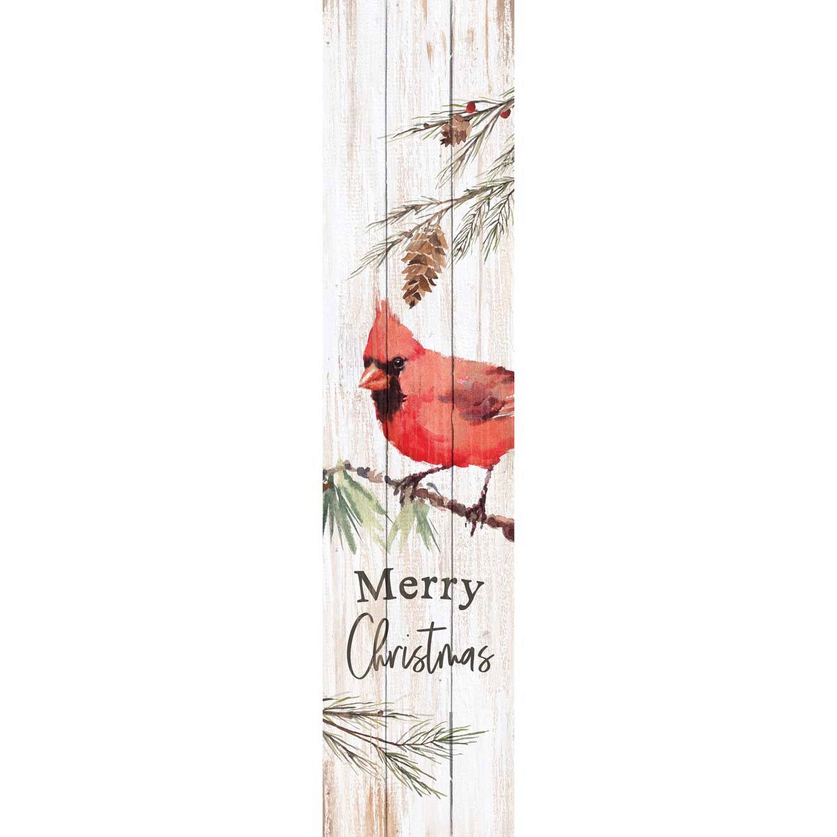 Cardinal Christmas Wood Porch Sign