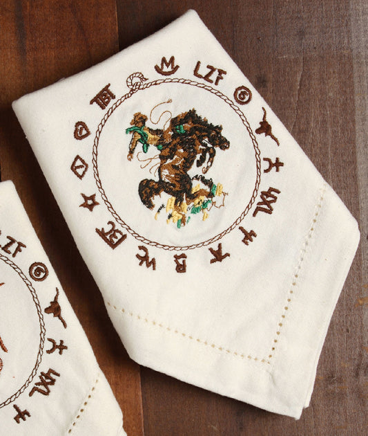 Bronco Buster Napkins - Set of 4 - OUT OF STOCK UNTIL 07/28/2026