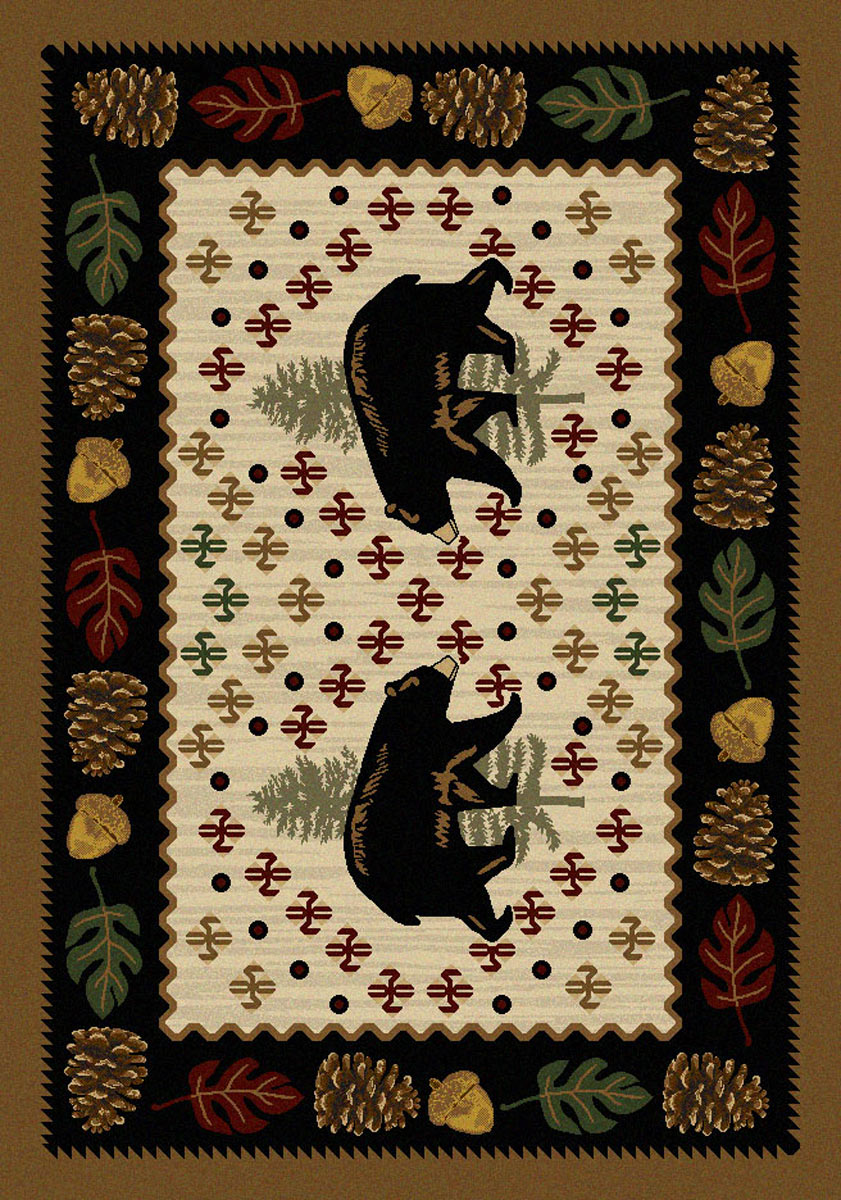 Bear Patchwork Natural Rug - 3 x 4