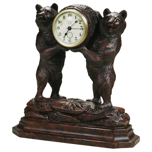 Two Bears Black Forest Clock