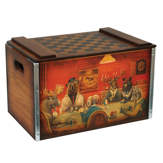 Wildlife Poker Game Checkerboard Box