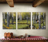 Personalized Timber Wilderness Stretched Canvas Triptych - Large