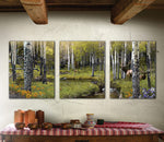 Personalized Timber Wilderness Stretched Canvas Triptych - Large