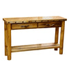 Barnwood 2 Drawer Sofa Table with Shelf and Nailheads