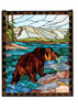 Catch of the Grizzly Stained Glass Window