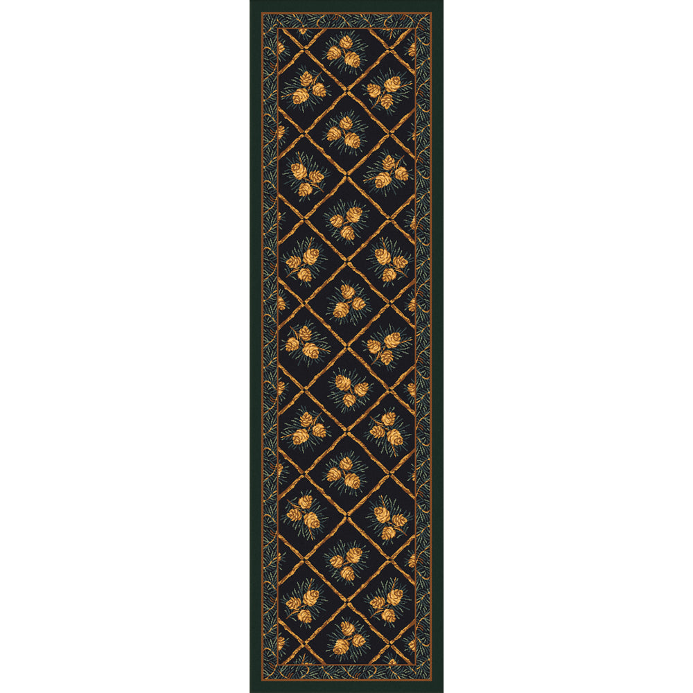 Pinecone Haven Green Rug - 2 x 8