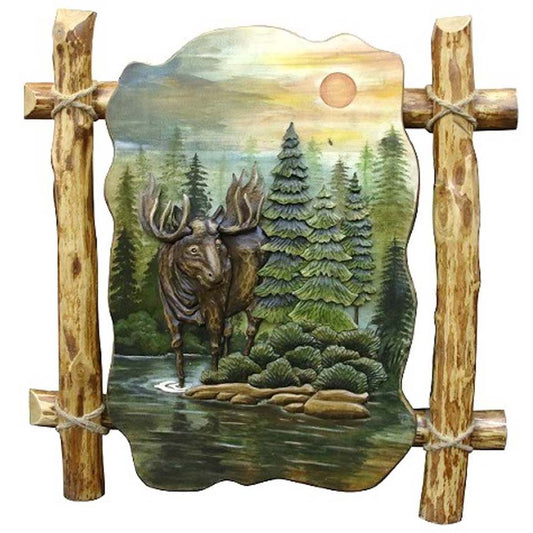 Rising Sun Moose Wall Art - Small