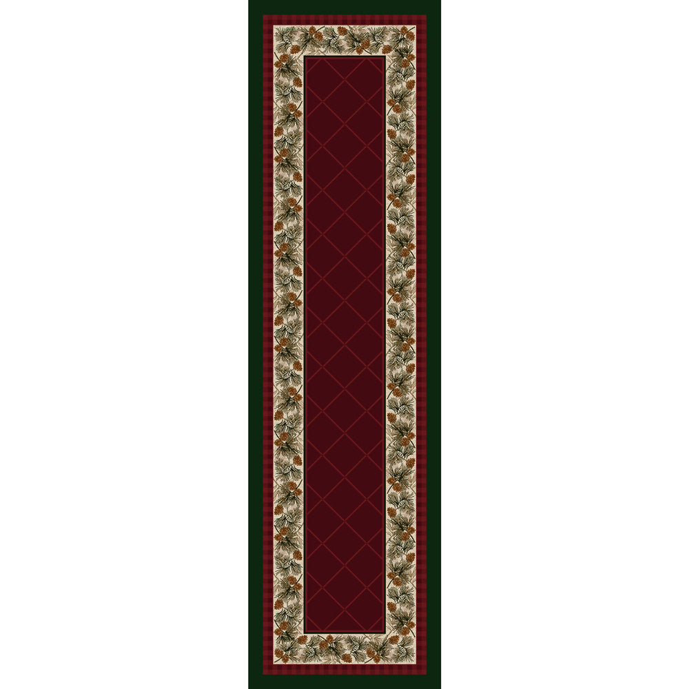 Evergreen Burgundy Rug - 2 x 8