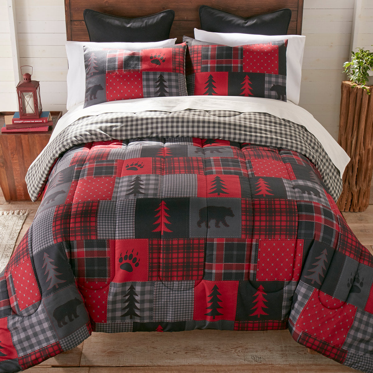 Boulder Bear Plaid Comforter Set - Full/Queen