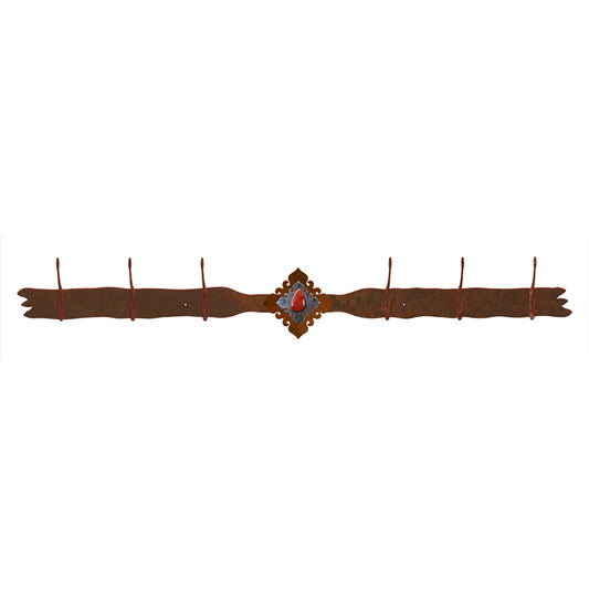 Red Jasper Stone 6 Hook Coat Rack