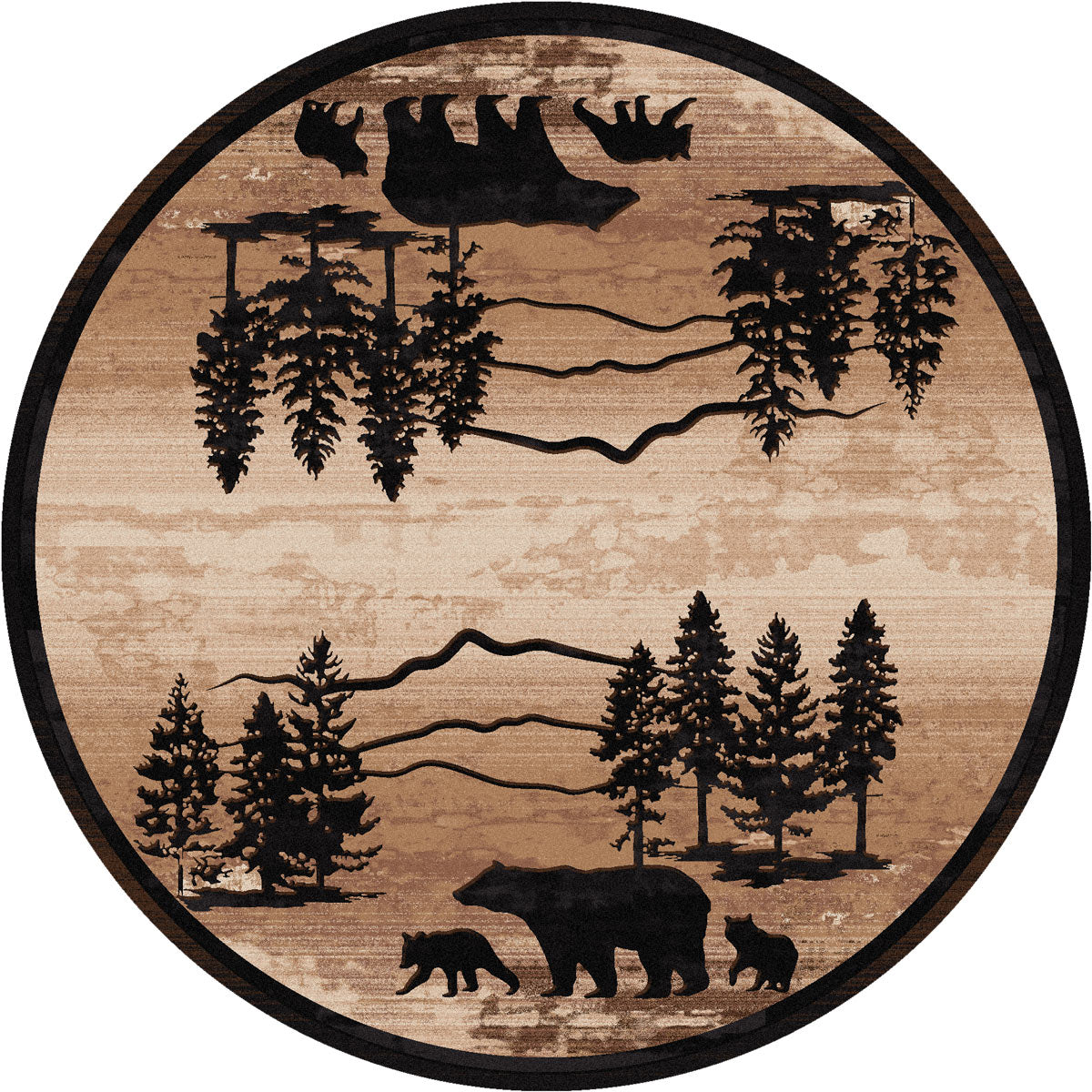 Mountain Shadow Bear Rug - 8 Ft. Round