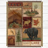 Mountain Lake Collage Throw Blanket - Large