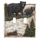 Birch Forest Black Bear Double Switch Plate