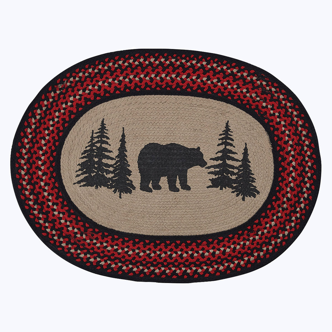 Bear Braided Oval Rug