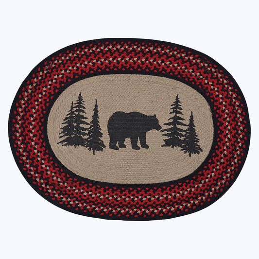 Bear Braided Oval Rug