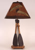 Canoe Paddle Table Lamp with Painted Canoe Shade