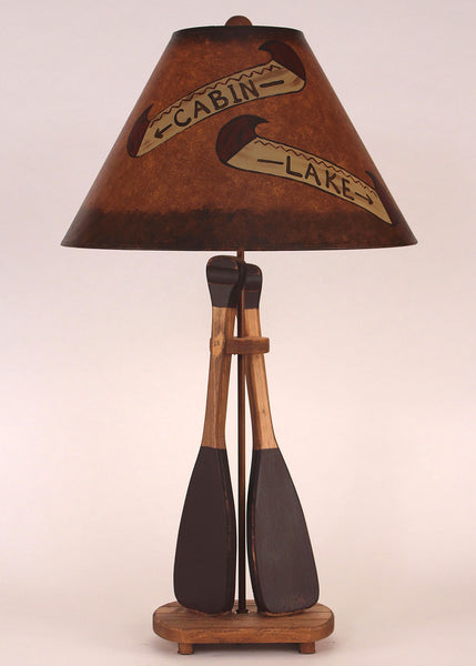 Canoe Paddle Table Lamp with Painted Canoe Shade