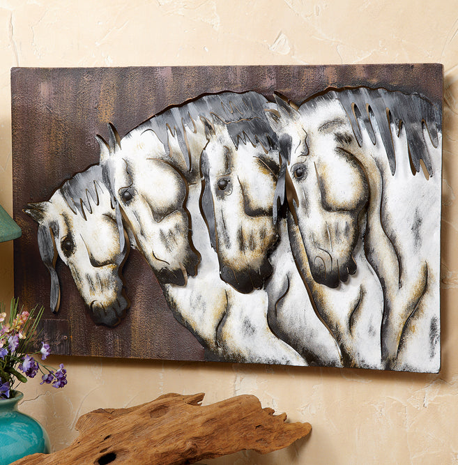 Four Horses Metal Wall Hanging - OUT OF STOCK UNTIL 06/24/2026