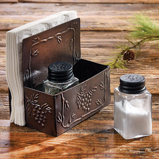 Pinecone Metal Napkin/Salt & Pepper Holder - SALE - OUT OF STOCK UNTIL 05/27/2026