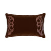 Copper Luxe Velvet Boot Stitch Lumbar Pillow - OVERSTOCK