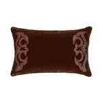 Copper Luxe Velvet Boot Stitch Lumbar Pillow - OVERSTOCK